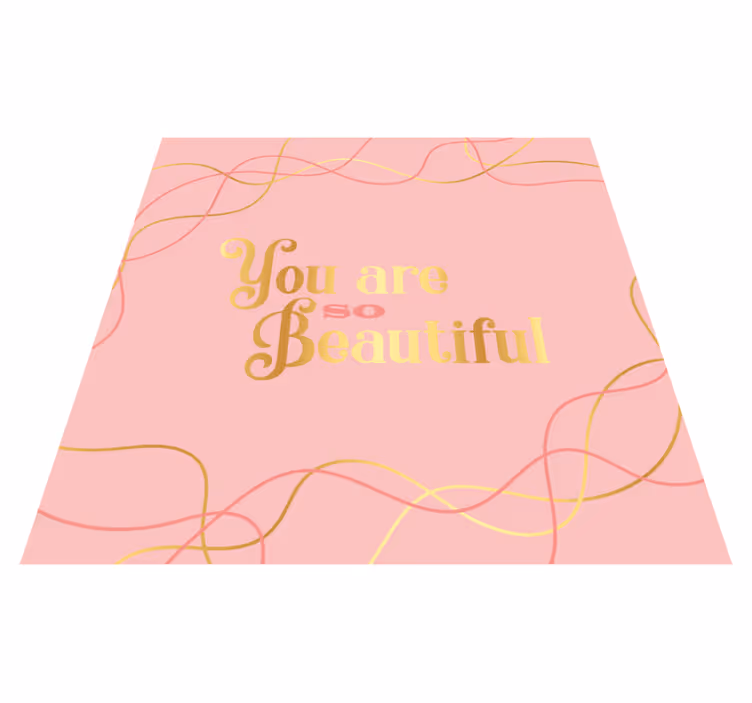 Vinyl teppich text in wunderschönem rosa aquarell - TenStickers