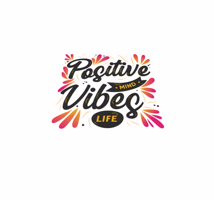 Vinyl teppich text positive gedanken positive vibes - TenStickers