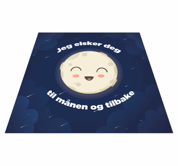 Vinyl teppich text ich liebe dich bis zum mond - TenStickers