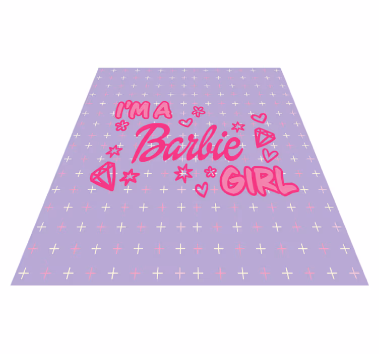Vinyl teppich text ich bin ein barbie mädchen zitat - TenStickers