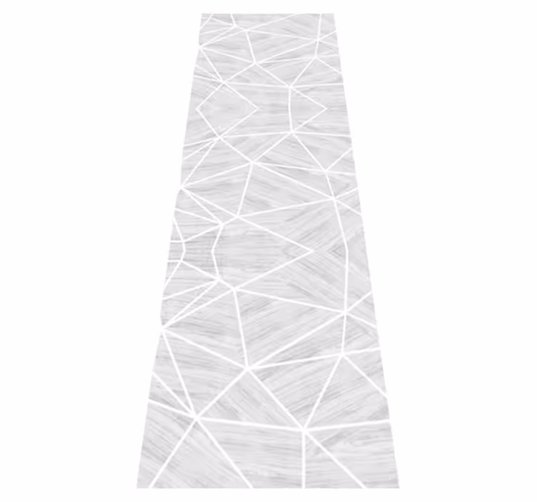 Vinyl teppich textur weiß-silbernes geometrisches holzmuster - TenStickers