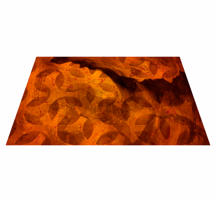 Vinyl teppich geometrisch in abstraktem orange - TenStickers