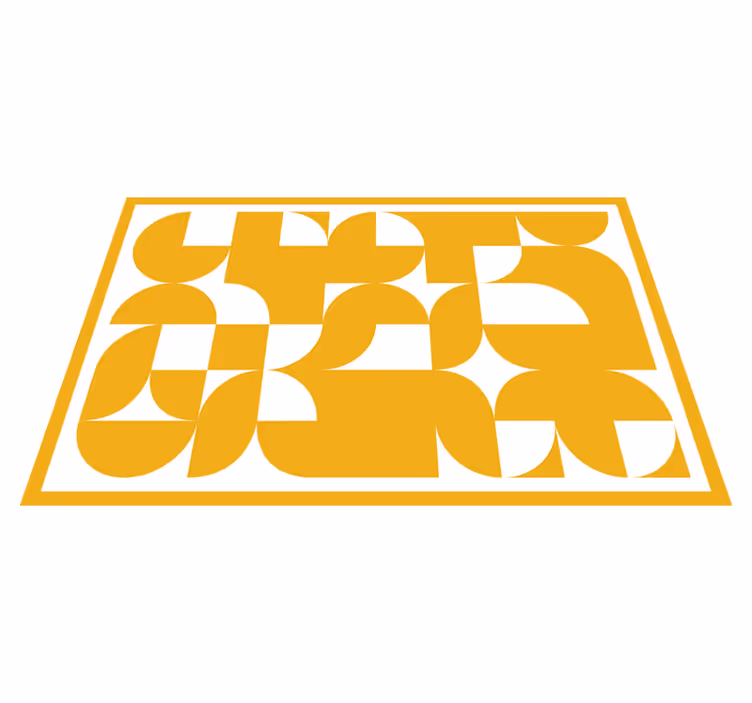 Vinyl teppich geometrisch gelbes kreis-muster - TenStickers