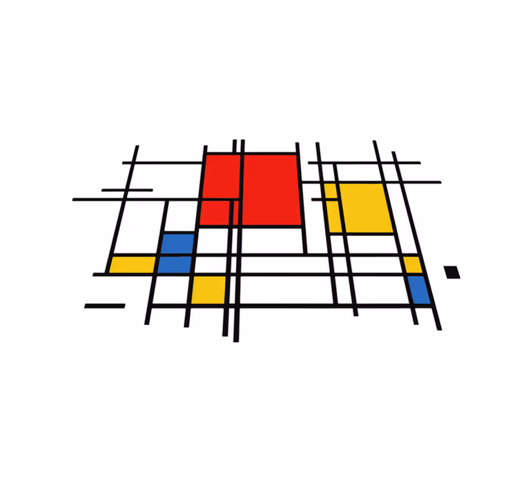 Vinyl teppich geometrisch linienkunst - TenStickers
