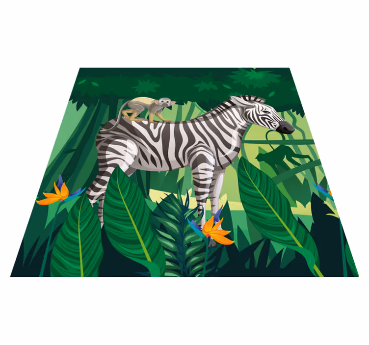 Vinyl teppich kinderzimmer giraffe zebra affe set 4 - TenStickers