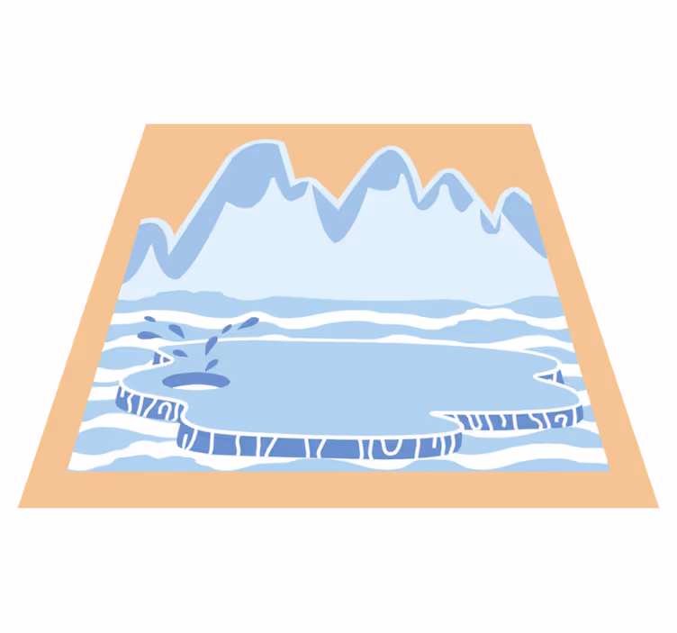 Vinyl teppich kinderzimmer blaue eisberge - TenStickers