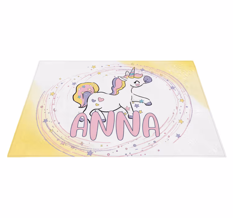 Vinyl teppich kinderzimmer mit magischem einhorn design - TenStickers