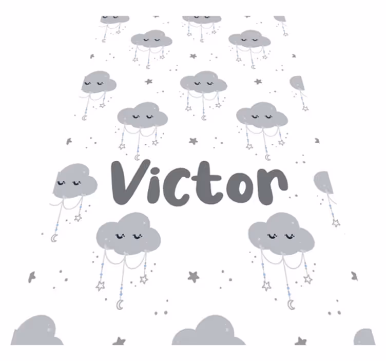 Vinyl teppich kinderzimmer personalisiertes graues muster - TenStickers