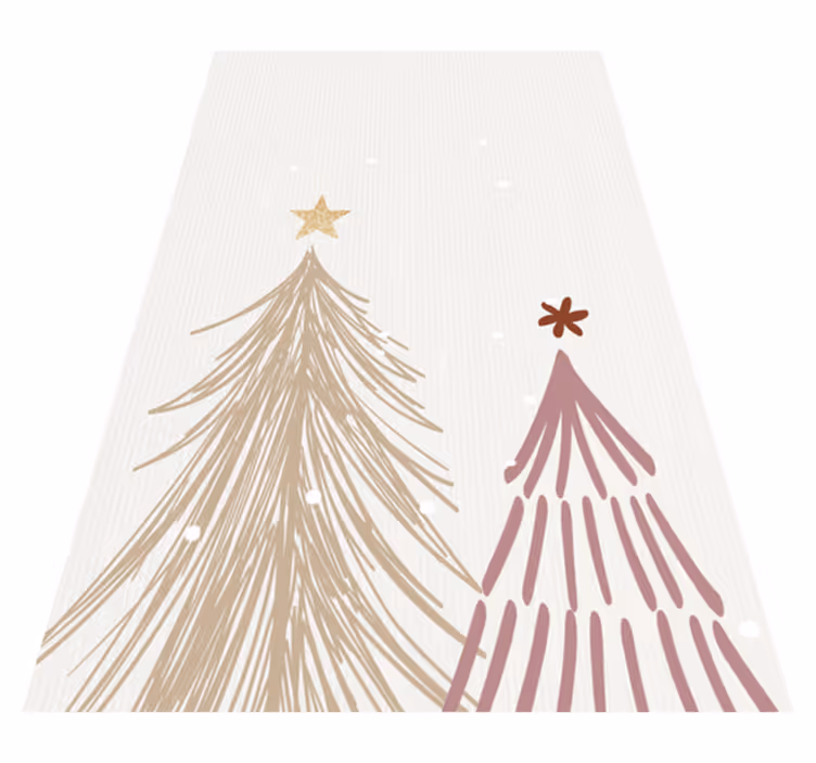 Vinyl teppich weihnachten minimalistischer weihnachtsbaum - TenStickers