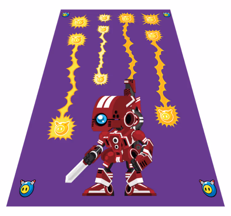 Vinyl teppich spiele roboter schießen nach oben - TenStickers