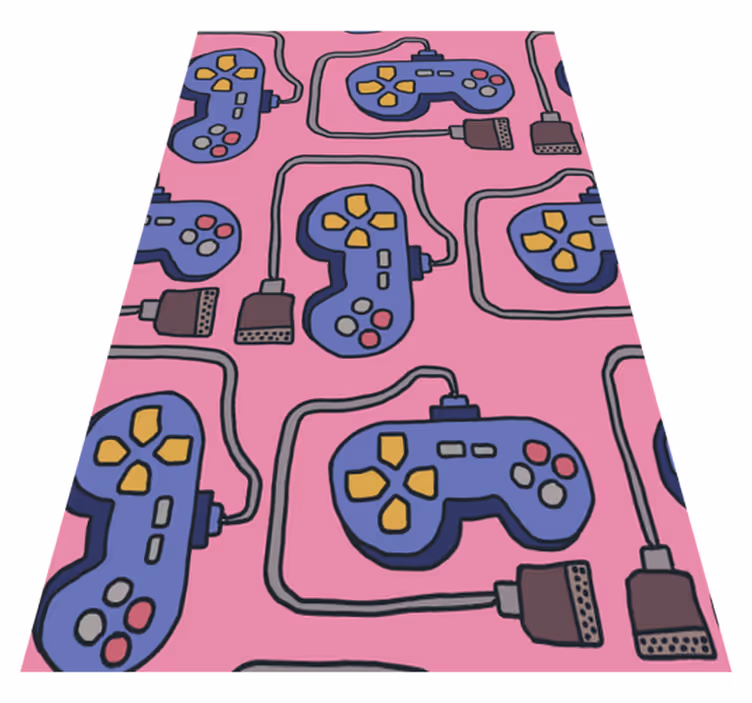 Vinyl teppich spiele mit retro controller muster - TenStickers