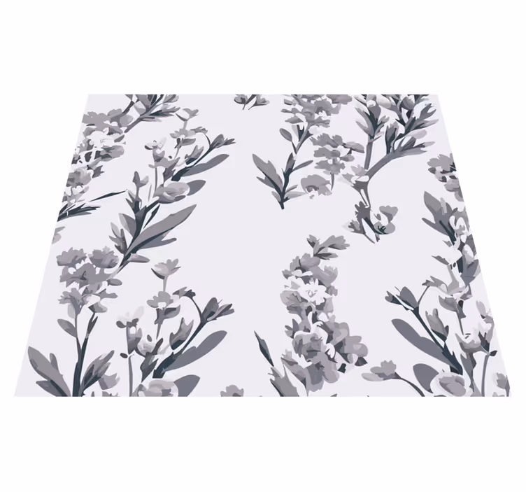 Vinyl teppich grau mit floralem design - TenStickers
