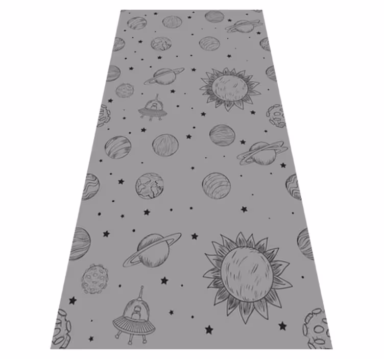 Grauer vinyl teppich mit weltraumexploration-motiv - TenStickers