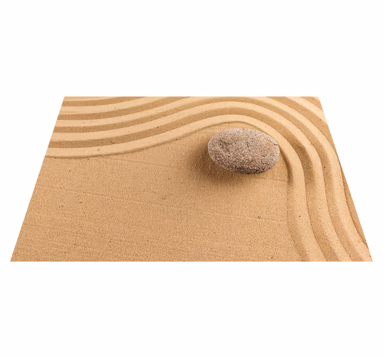 Vinyl teppich beige mit strukturiertem zen-kugel-design - TenStickers