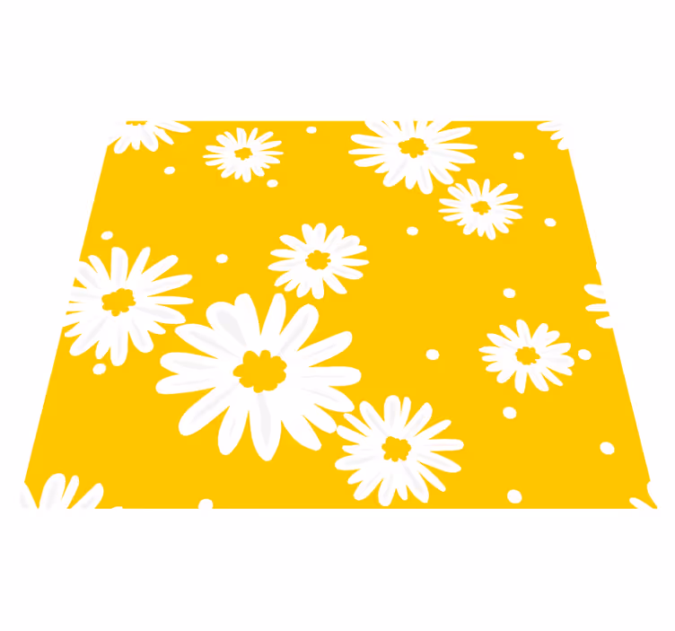 Vinyl teppich gelb mit gänseblümchen auf gelbem hintergrund - TenStickers