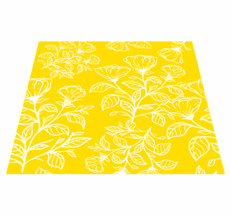 Vinyl teppich gelb mit blumenmuster - TenStickers