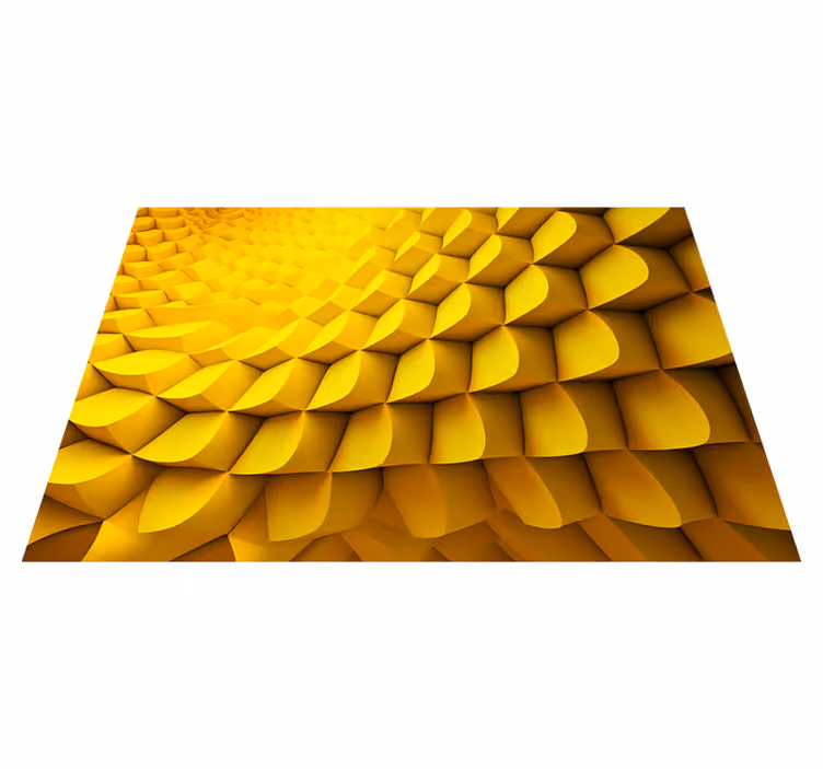 Vinyl teppich gelb futuristische geometrie - TenStickers