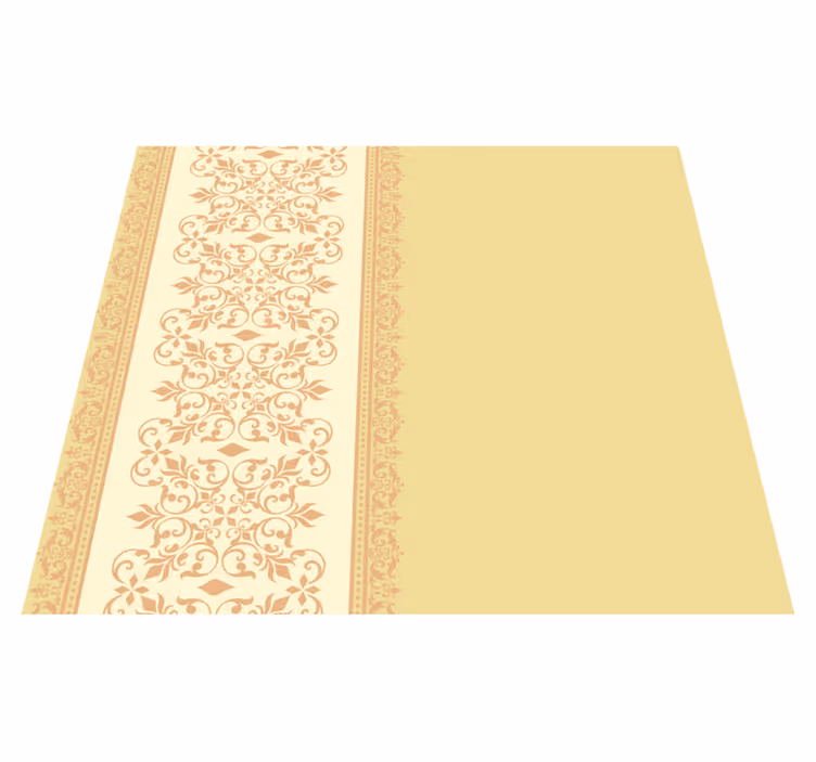 Gelber vinyl teppich im vintage kamin design - TenStickers