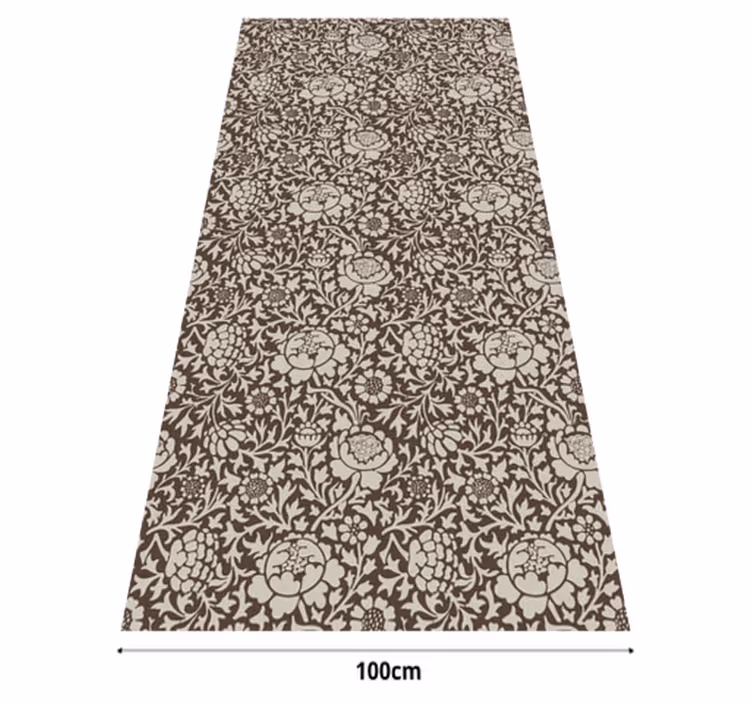 Vinyl teppich braun mit vintage blumenmuster - TenStickers