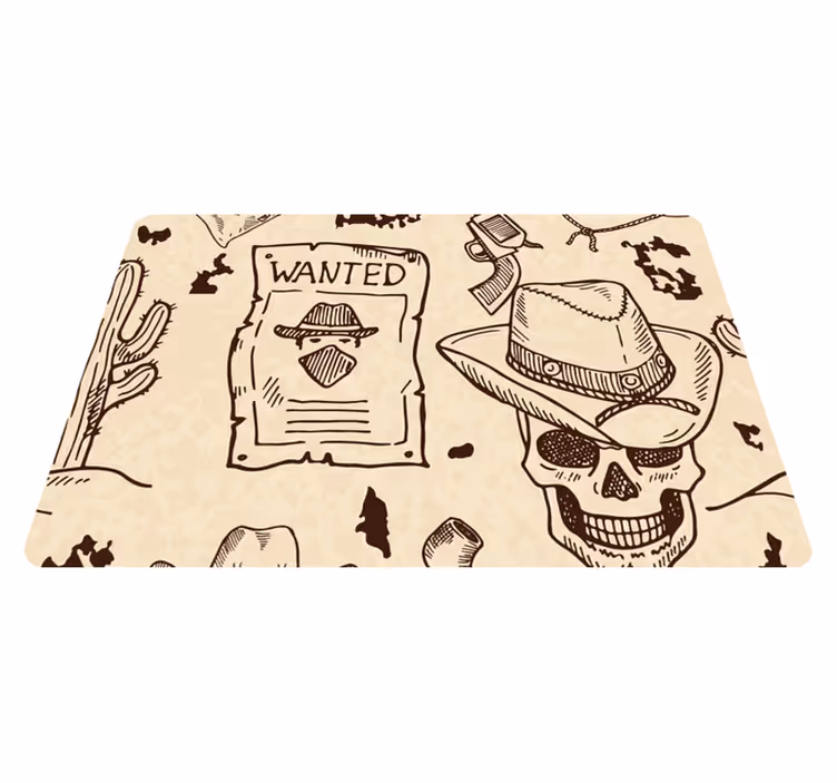 Vinyl teppich braun western ikonen laptop - TenStickers