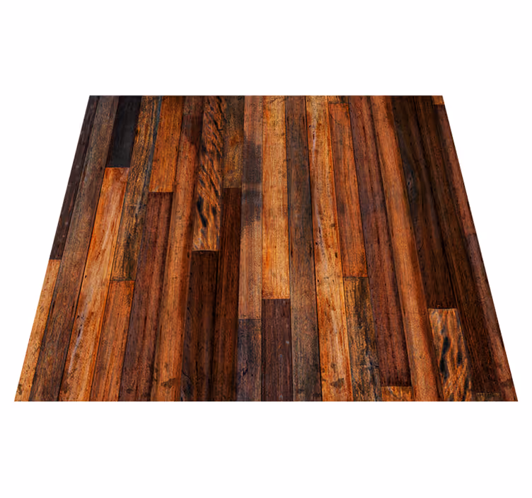 Vinyl teppich braun mit rustikalen holzplanken - TenStickers