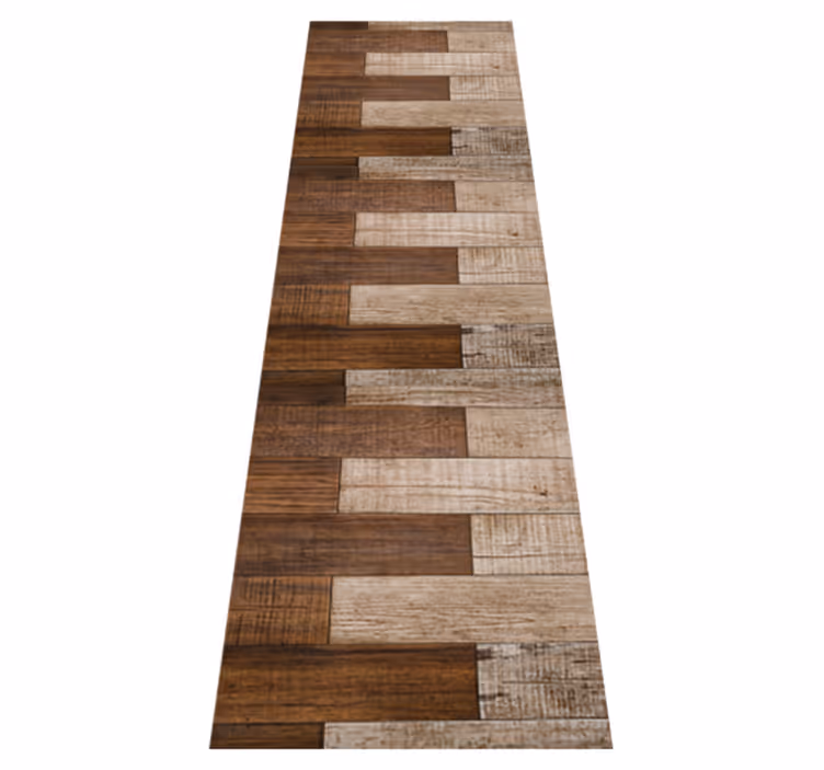 Vinyl teppich braun mit eingebettetem holz - TenStickers