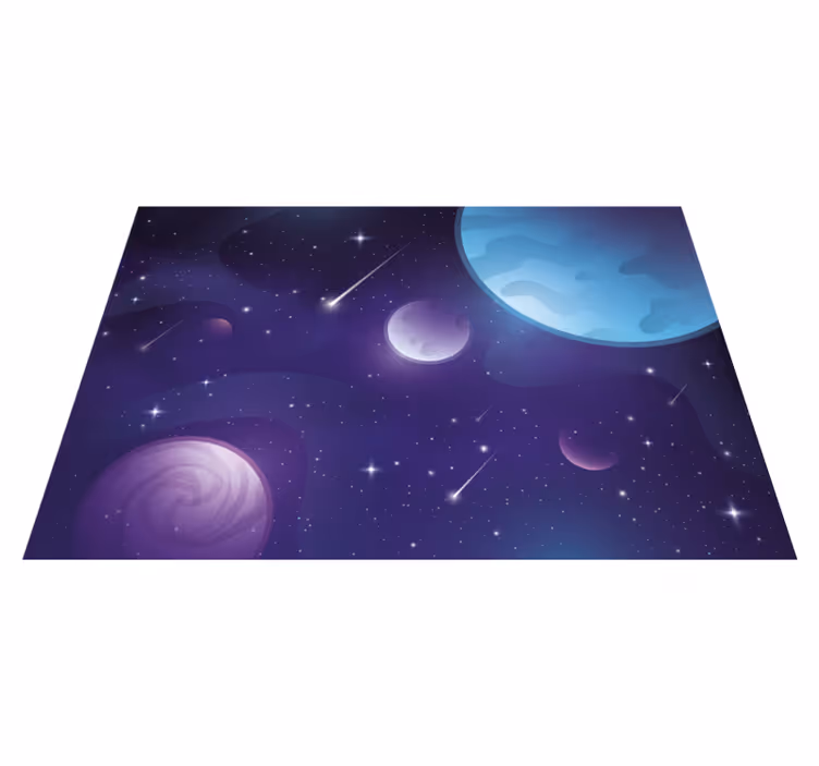 Vinyl teppich lila geheimnisvoller raum mit sternschnuppen - TenStickers