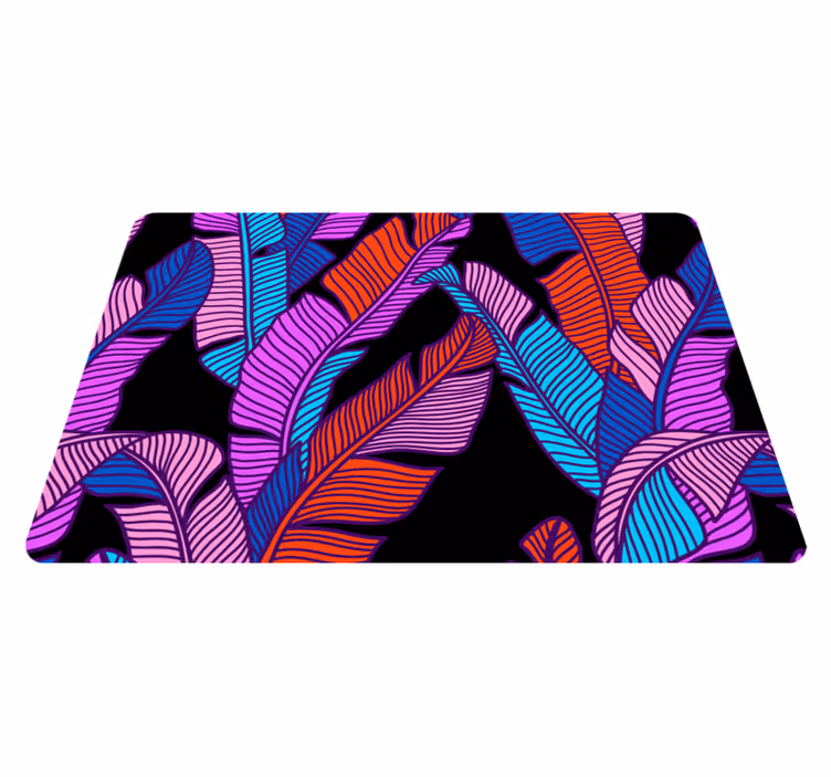 Vinyl teppich lila mit originellem blumenmuster - TenStickers