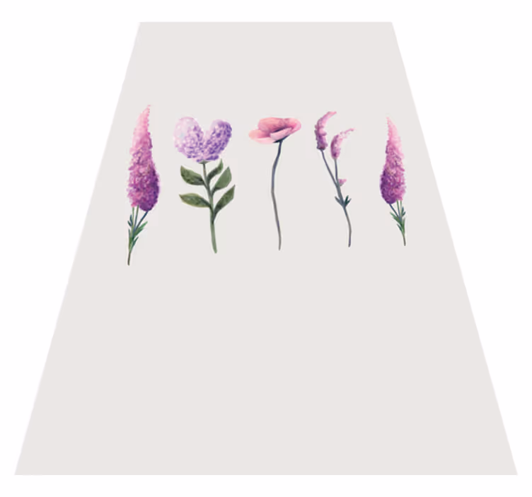 Vinyl teppich lila mit nelkenblüten-muster - TenStickers