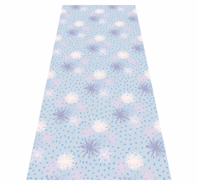 Vinyl teppich lila löwenzahn mit wassertropfen - TenStickers