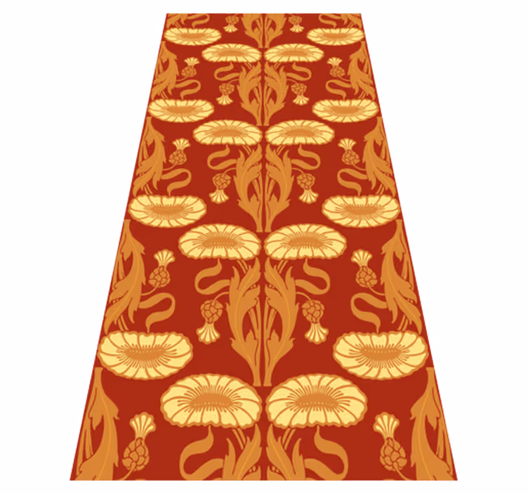 Vinyl teppich orange im modernen ornamentdesign - TenStickers