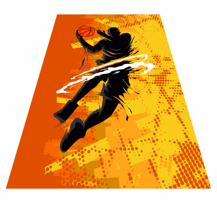 Vinyl teppich orange basketballspieler - TenStickers