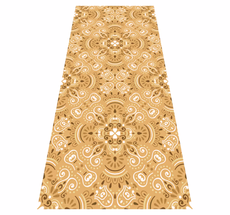 Vinyl teppich orange mit vintage beigem ornamente muster - TenStickers