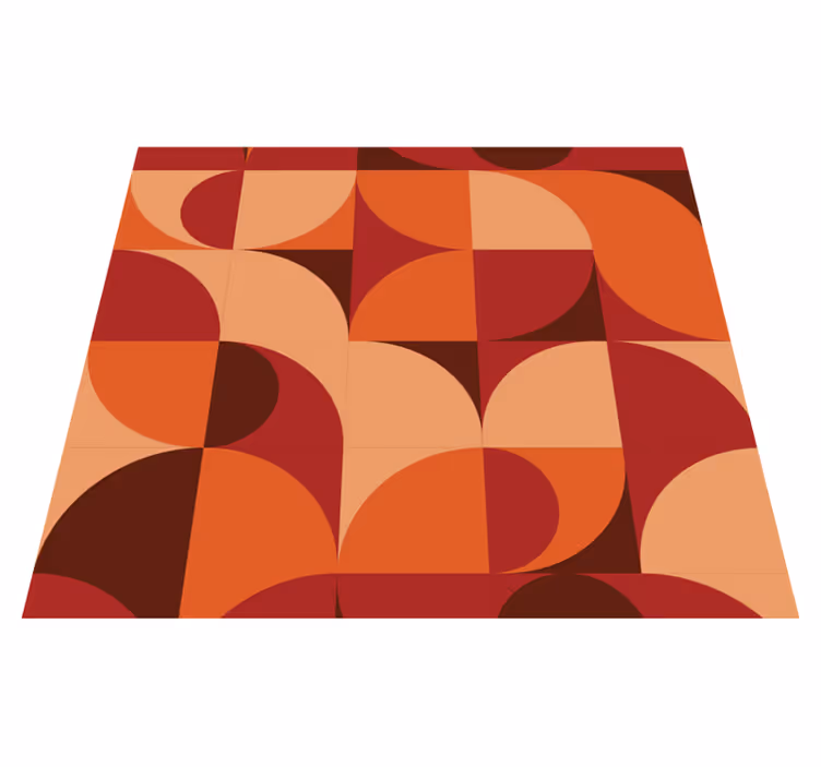 Vinyl teppich orange mit retro druck rot - TenStickers