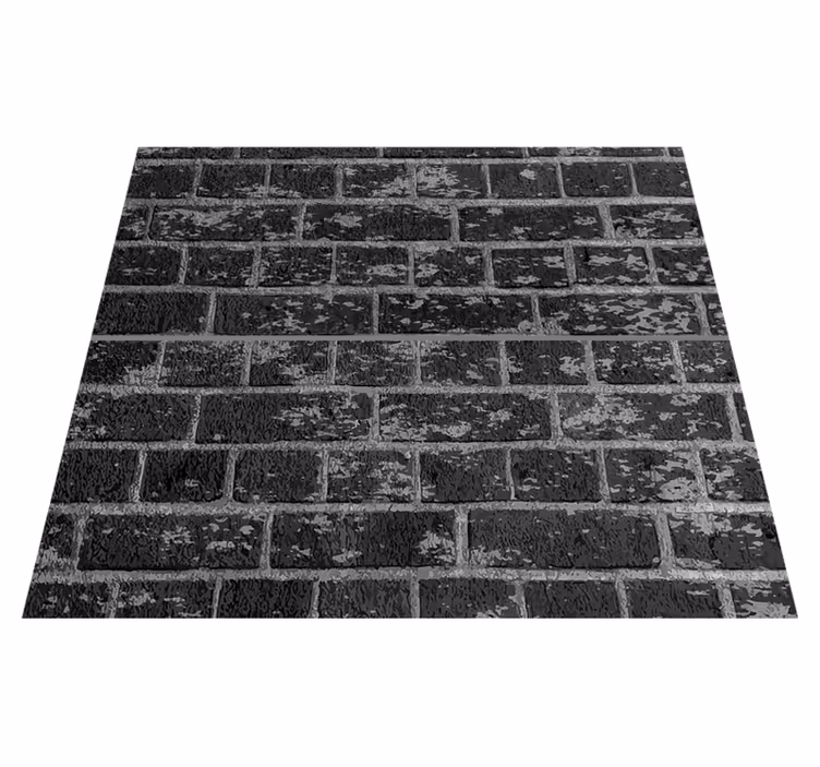 Vinyl teppich schwarz mauerwerk effekt - TenStickers