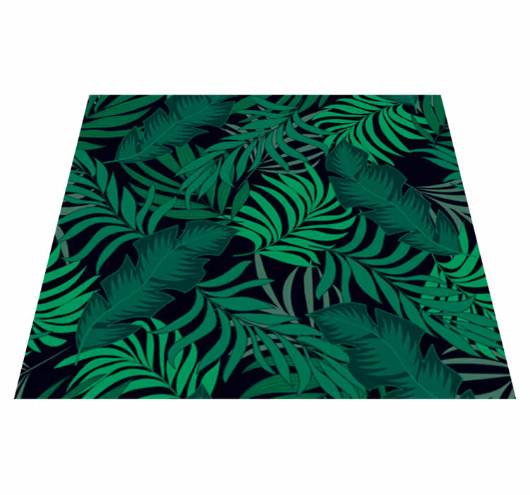 Vinyl teppich grün mit dschungelmotiv - TenStickers
