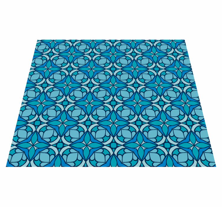 Vinyl teppich terrasse mit blauem badezimmer tapete - TenStickers
