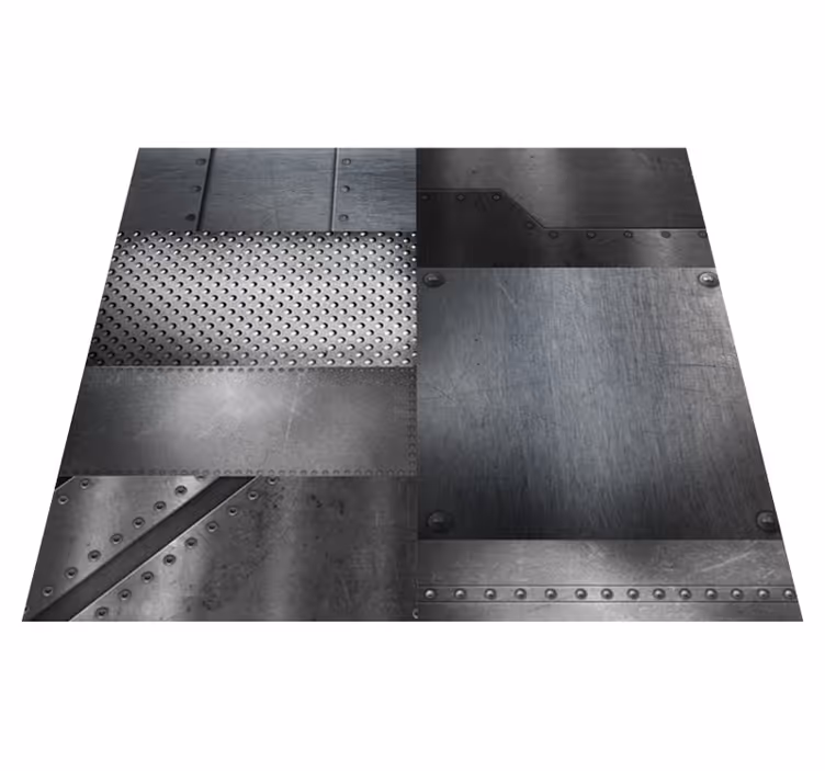 Vinyl teppich terrasse mit messingwanddesign - TenStickers