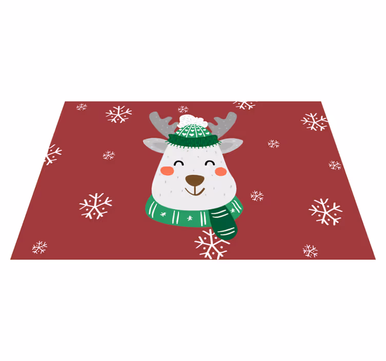 Roter vinyl teppich mit weihnachtsreh für kinder - TenStickers