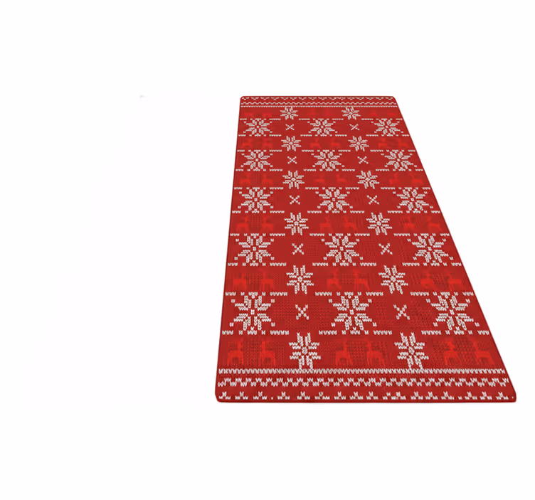 Vinyl teppich rot weihnachtsmuster - TenStickers
