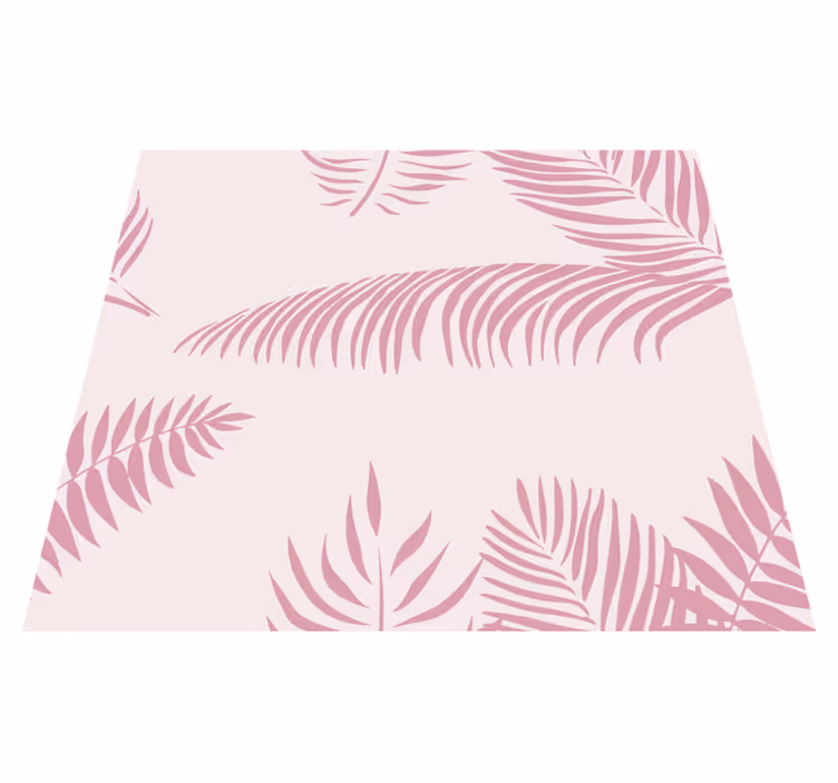 Vinyl teppich rosa große palmenblätter - TenStickers