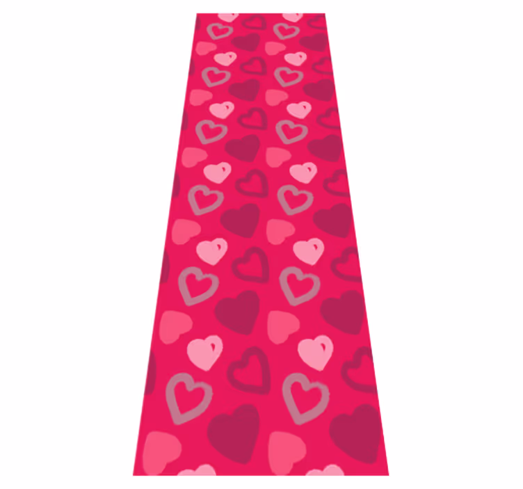 Vinyl teppich rosa fuchsia herzen - TenStickers