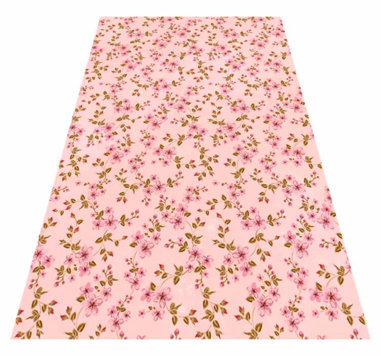 Vinyl teppich rosa mit aquarellblumen in pink - TenStickers