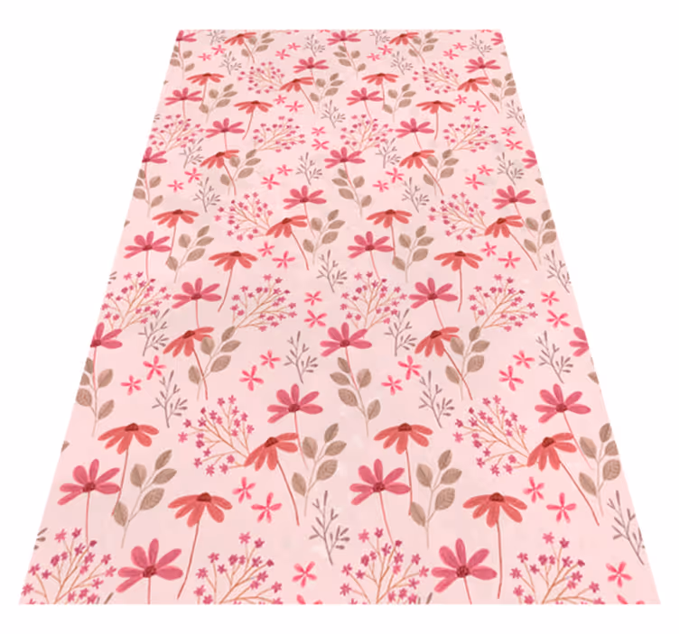 Vinyl teppich rosa mit kleinen pinken blumen - TenStickers