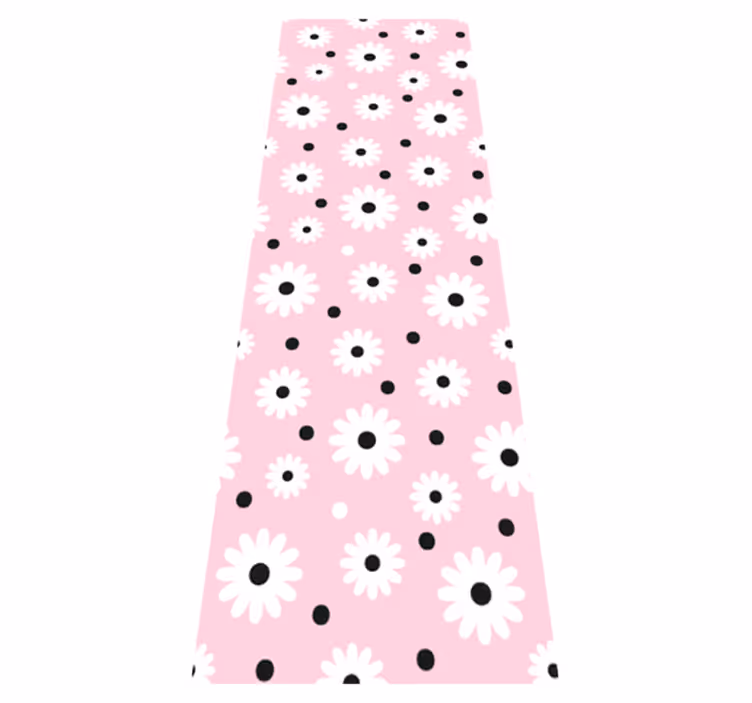 Vinyl teppich rosa mit pinken punkten blumenmuster - TenStickers