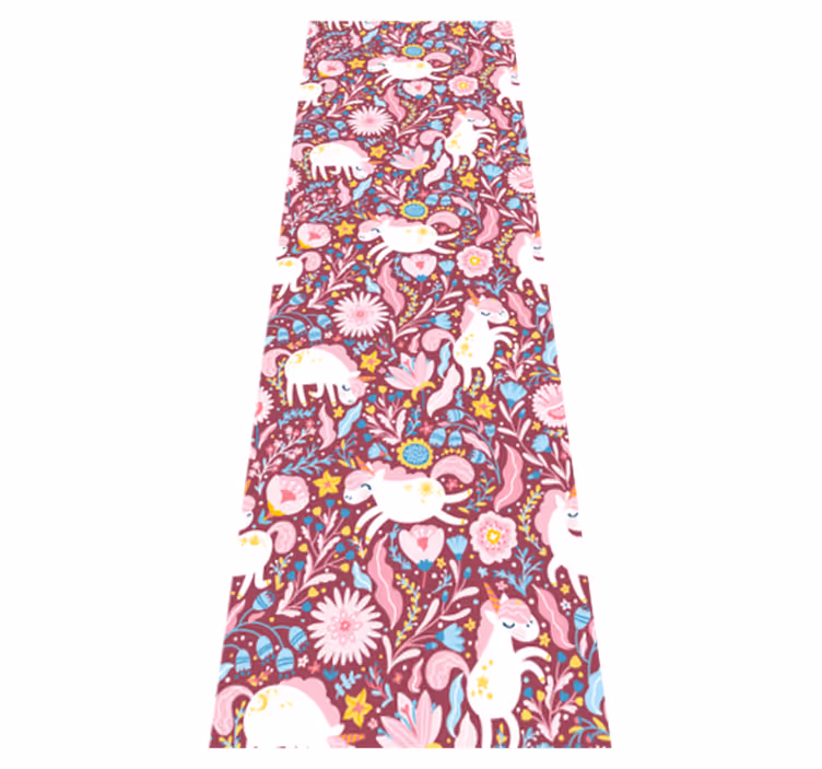 Vinyl teppich rosa mit wunderschönem einhornmuster - TenStickers