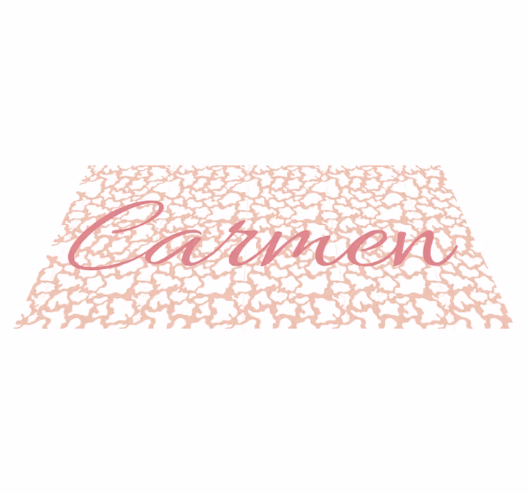 Vinyl Teppich mit Name pinkes Kuhmuster - TenStickers