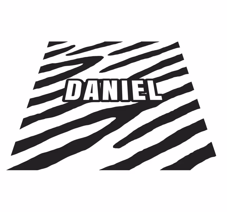 Personalisierte zebra vinyl teppich mit namen - TenStickers