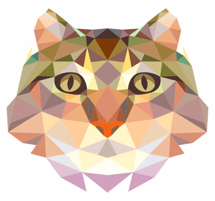 Vinyl Teppich Tier geometrische Katze - TenStickers