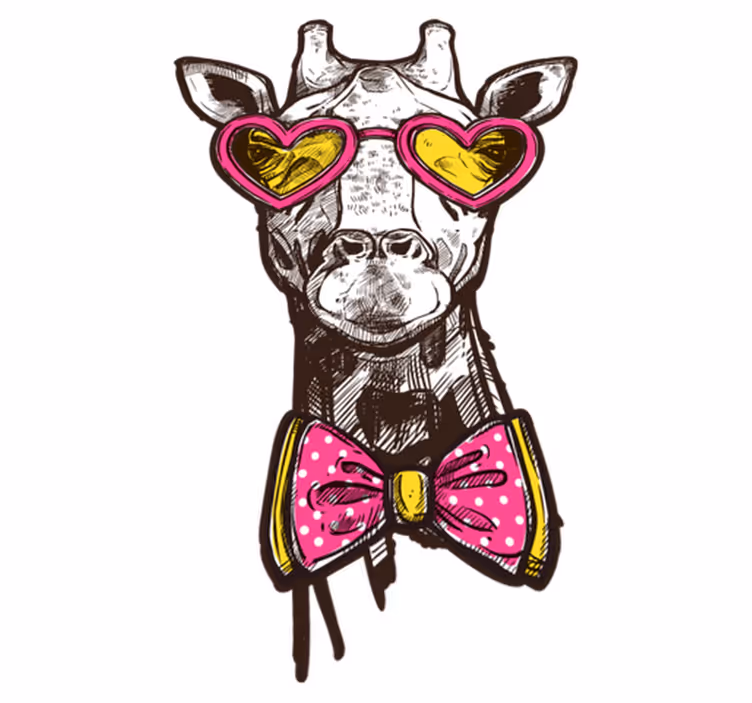 Vinyl Teppich Tier Giraffe mit Sonnenbrille - TenStickers